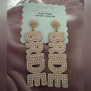 Piper Gold Bridal Statement Earrings